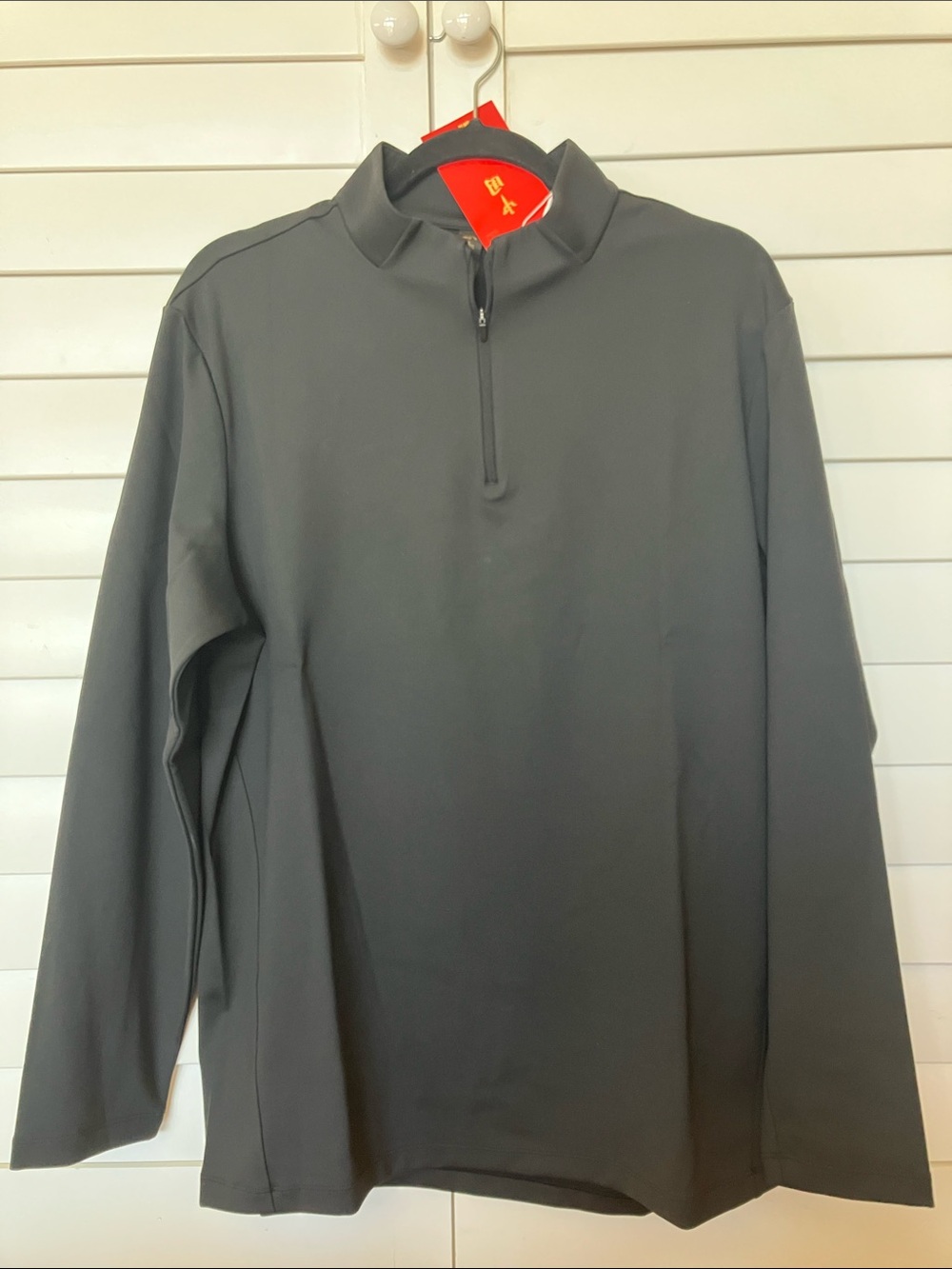 Men's Long Sleeve Quarter-Zip Pullover - Charcoal